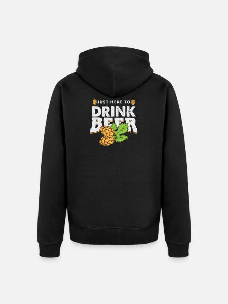 Drinking beer Drinking alcohol - Unisex Premium Organic Zip Hoodie - black