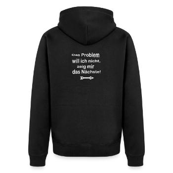 Des phrases drôles problème - Veste à capuche bio Premium Unisexe - noir - Dos - Nico (187cm)