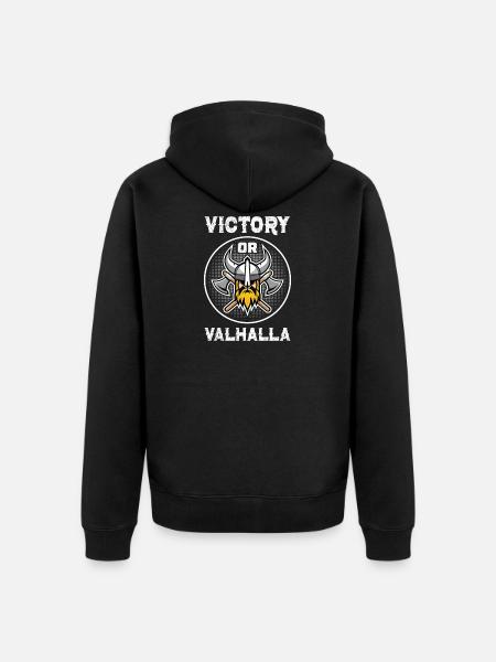 Victory Or Valhalla - Unisex Premium Bio Zip Hoodie - Schwarz