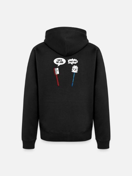 Tandbørste Toilet Toilet Toilet Funny Gift - Premium økologisk unisex-hættejakke - sort