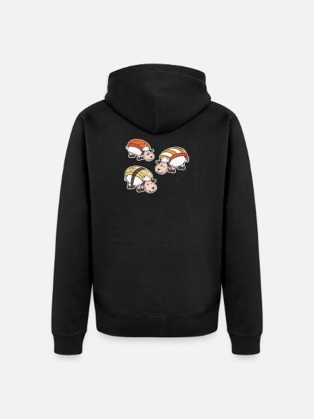 Sushi Sheep Shepherd Shepherd Japan Funny Gift - Unisex Premium Organic Zip Hoodie - black