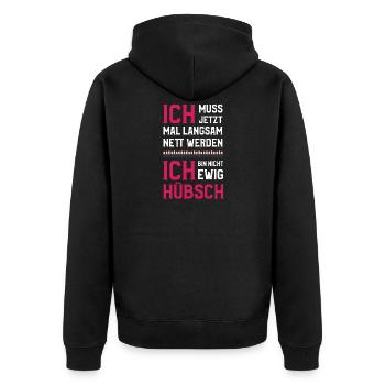 I have to become nice and nice - Unisex Premium Organic Zip Hoodie - black - Back - Nico (187cm)