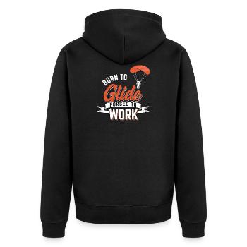 paragliding - Unisex Premium Bio Zip Hoodie - Schwarz - Hinten - Nico (187cm)