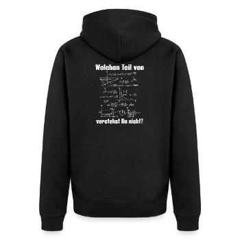 Welchen Teil von Mathe verstehst du nicht - Unisex Premium Bio Zip Hoodie - Schwarz - Hinten - Nico (187cm)