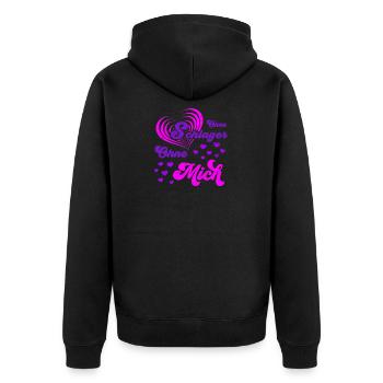 VOLKSMUSIK SCHLAGER SÄNGER KOSTÜM GESCHENK - Unisex Premium Bio Zip Hoodie - Schwarz - Hinten - Nico (187cm)