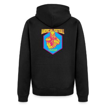 American football saying quarterback - Unisex Premium Organic Zip Hoodie - black - Back - Nico (187cm)