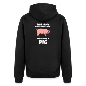porc - Veste à capuche bio Premium Unisexe - noir - Dos - Nico (187cm)
