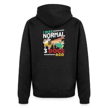 J'étais normal il y a 3 chiens - Veste à capuche bio Premium Unisexe - noir - Dos - Nico (187cm)