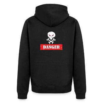 Attention - Veste à capuche bio Premium Unisexe - noir - Dos - Nico (187cm)