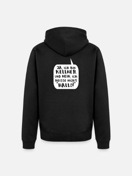 Kellner Gastronomie Gastro Spruch lustig Geschenk - Unisex Premium Bio Zip Hoodie - Schwarz