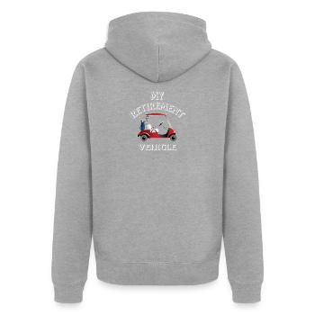 Véhicule de retraite - Veste à capuche bio Premium Unisexe - gris chiné - Dos - Nico (187cm)