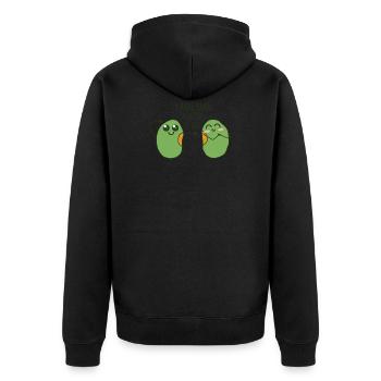 Jeu de mots: j'ai pensé à toi - Veste à capuche bio Premium Unisexe - noir - Dos - Nico (187cm)
