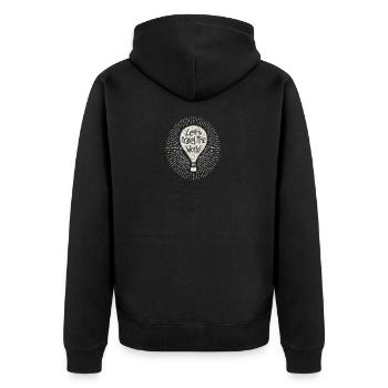 Lets Travel The World Weltreise - Unisex Premium Bio Zip Hoodie - Schwarz - Hinten - Nico (187cm)