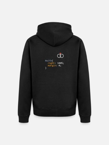 CSS #wife right 100 - Unisex Premium Organic Zip Hoodie - black