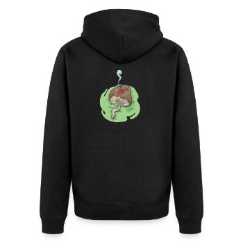 toadstool - Unisex Premium Organic Zip Hoodie - black - Back - Nico (187cm)