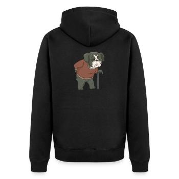 old dog - Unisex Premium Organic Zip Hoodie - black - Back - Nico (187cm)