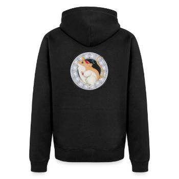 Hamster wheel - Unisex Premium Organic Zip Hoodie - black - Back - Nico (187cm)