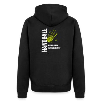 Handball Handball Player T-Shirt Hand - Unisex Premium Organic Zip Hoodie - black - Back - Nico (187cm)
