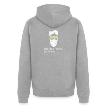 Funcle barbu - Veste à capuche bio Premium Unisexe - gris chiné - Dos - Nico (187cm)