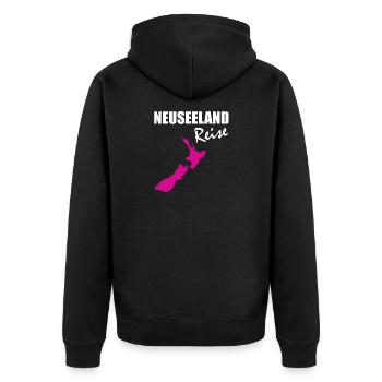 New Zealand - Unisex Premium Organic Zip Hoodie - black - Back - Nico (187cm)