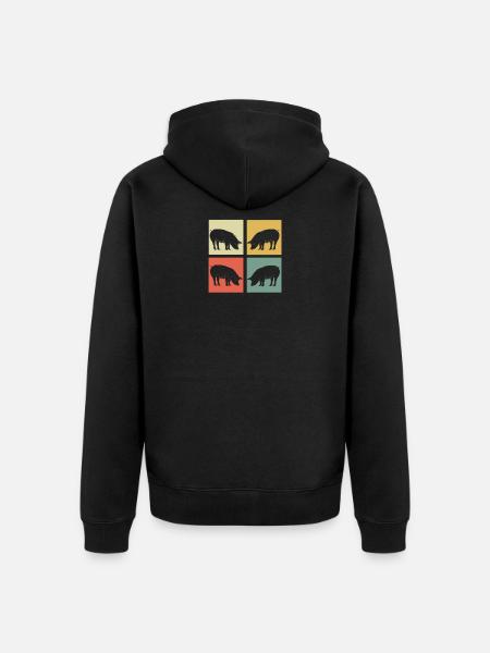 pig - Unisex Premium Organic Zip Hoodie - black