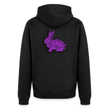 OSTERHASE KANINCHEN FROHE OSTERN HASE GESCHENK - Unisex Premium Bio Zip Hoodie - Schwarz - Hinten - Nico (187cm)