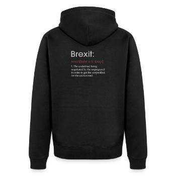 Lustiges Brexit-Definitionsgeschenk - Unisex Premium Bio Zip Hoodie - Schwarz - Hinten - Nico (187cm)
