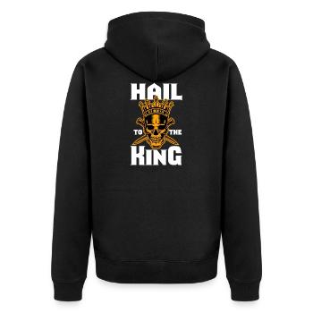 Hail To The King Skull Gift Idea - Unisex Premium Organic Zip Hoodie - black - Back - Nico (187cm)
