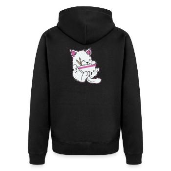 Japan Anime T-Shirt Geschenk Manga Katzen pop - Unisex Premium Bio Zip Hoodie - Schwarz - Hinten - Nico (187cm)