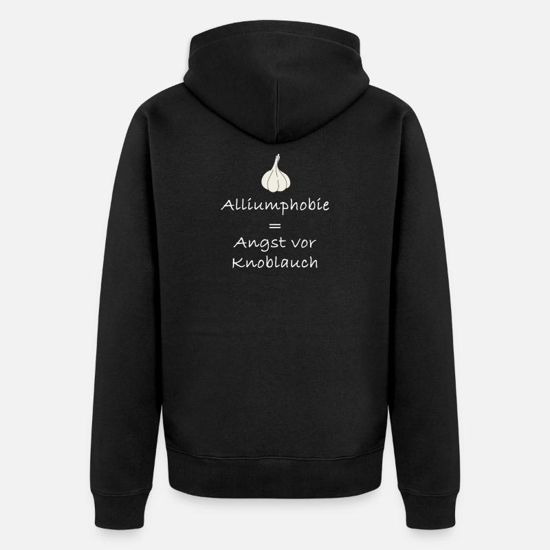 Phobie Allium - peur de l'ail - Veste à capuche bio Premium Unisexe - noir