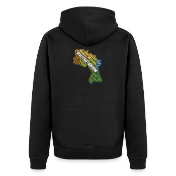 Shirt Grafschaft Bentheim - Geschenkidee - Unisex Premium Bio Zip Hoodie - Schwarz - Hinten - Nico (187cm)