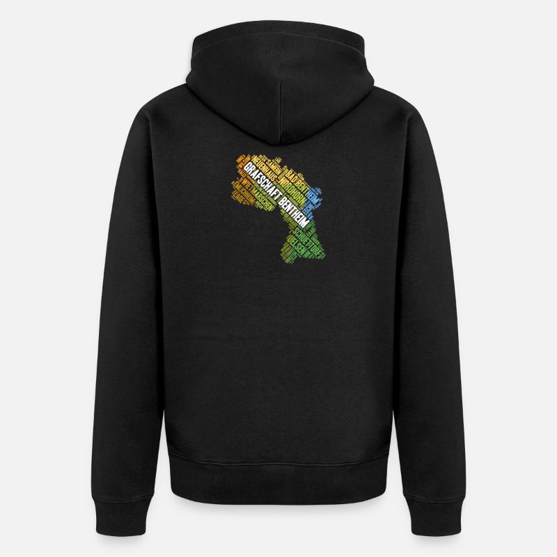 Shirt Grafschaft Bentheim - Geschenkidee - Unisex Premium Bio Zip Hoodie - Schwarz