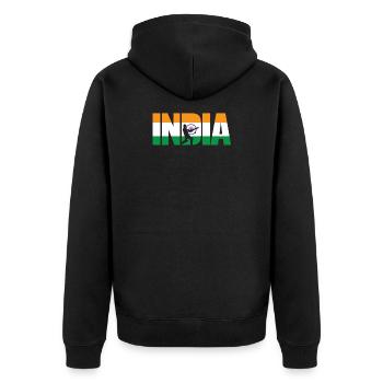 Indien Cricket Kit: 2019 Indian International - Unisex Premium Bio Zip Hoodie - Schwarz - Hinten - Nico (187cm)