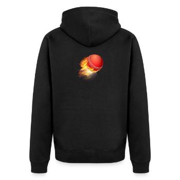 Crickedesign pour garçons et hommes | Joueur de cricket à l'intérieur, - Veste à capuche bio Premium Unisexe - noir - Dos - Nico (187cm)