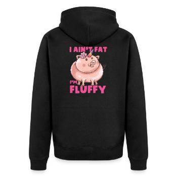 I Is not Fat I'm a Fluffy Unicorn Gift Idea - Unisex Premium Organic Zip Hoodie - black - Back - Nico (187cm)