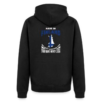 Finlande - Veste à capuche bio Premium Unisexe - noir - Dos - Nico (187cm)