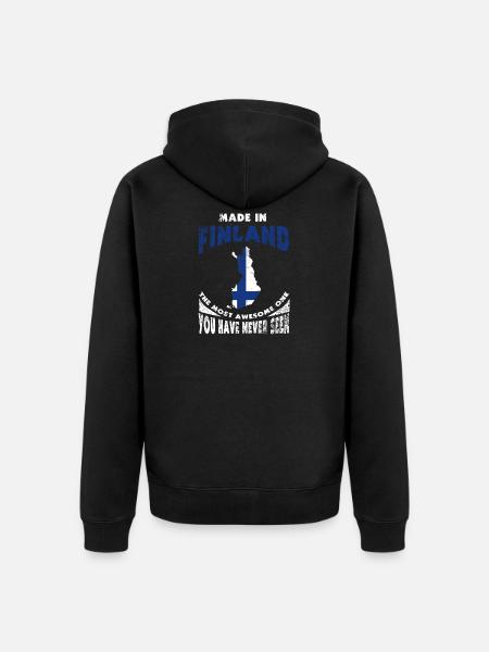 Finland - Unisex Premium Organic Zip Hoodie - black