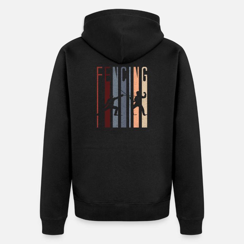 Fechten - Unisex Premium Bio Zip Hoodie - Schwarz