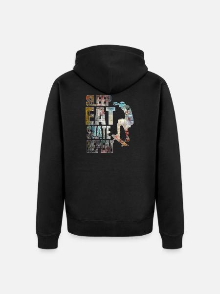 Skate skateboard - skate - skater - skate boy - Premium økologisk unisex-hættejakke - sort