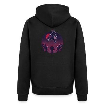 Astronaute, père noël, père noël, étranger - Veste à capuche bio Premium Unisexe - noir - Dos - Nico (187cm)