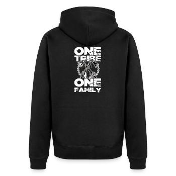One Tribe One Family Tomahawk idée de cadeau - Veste à capuche bio Premium Unisexe - noir - Dos - Nico (187cm)