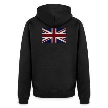 Great Britain - Unisex Premium Organic Zip Hoodie - black - Back - Nico (187cm)