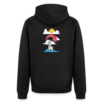 Un âne vole le parapente - Veste à capuche bio Premium Unisexe - noir - Dos - Nico (187cm)