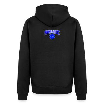 Sanitäter - Unisex Premium Bio Zip Hoodie - Schwarz - Hinten - Nico (187cm)