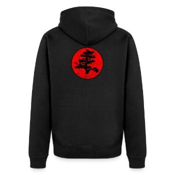 Bonsai Arbre Japon Zen Chakras Bouddhisme Vintage - Veste à capuche bio Premium Unisexe - noir - Dos - Nico (187cm)