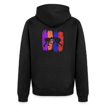 Ringen Ringkampf Ringer Geschenk Wrestling - Unisex Premium Bio Zip Hoodie - Schwarz - Hinten - Nico (187cm)
