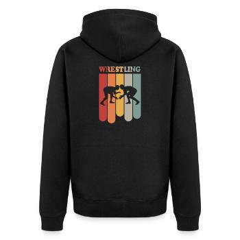 Wrestling Ringen Ringer Geschenk Vater Vatertag - Unisex Premium Bio Zip Hoodie - Schwarz - Hinten - Nico (187cm)