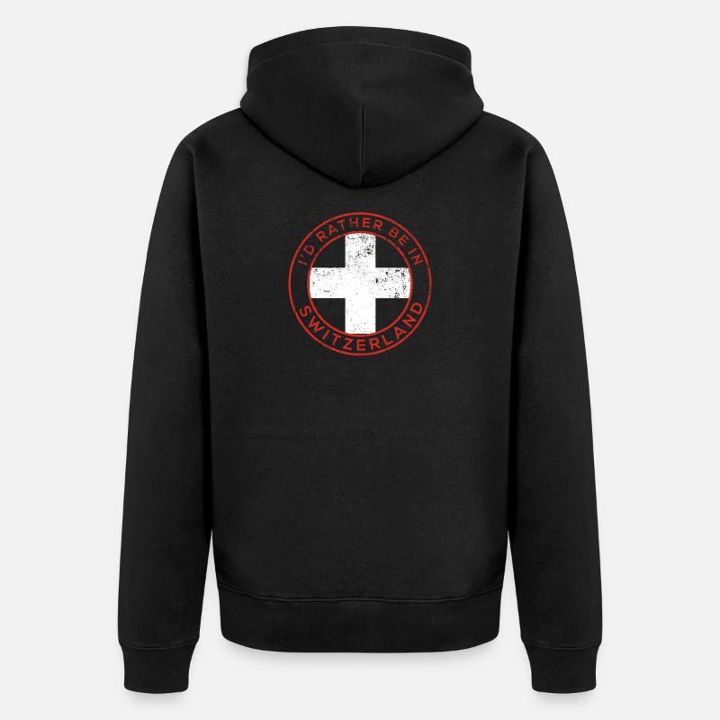 Suisse - Veste à capuche bio Premium Unisexe - noir
