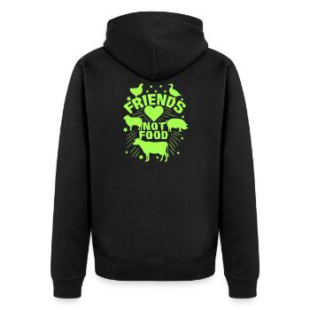 Vegan Amis Vegan Pas Manger Viande Cadeau - Veste à capuche bio Premium Unisexe - noir - Dos - Nico (187cm)