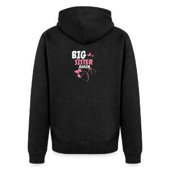Grande sœur - Veste à capuche bio Premium Unisexe - noir - Dos - Nico (187cm)